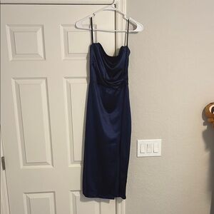 Windsor Blue Slip Dress Spaghetti Strap Cowl Neck Cocktail